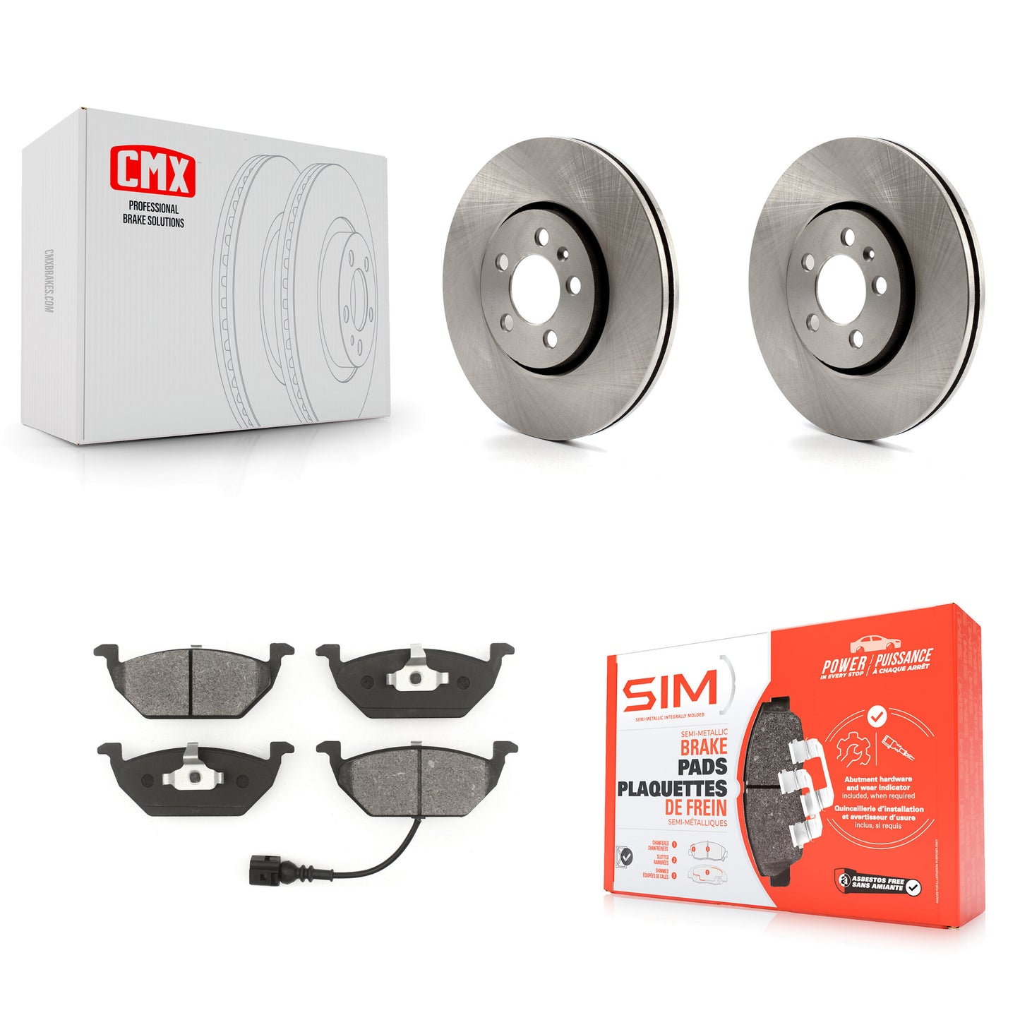 [Avant] Kit de Disque et plaquette (semi-métallique) de frein pour 2000-2001 Volkswagen Golf 2.0L avec 288mm Diameter Rotor K8S-100343