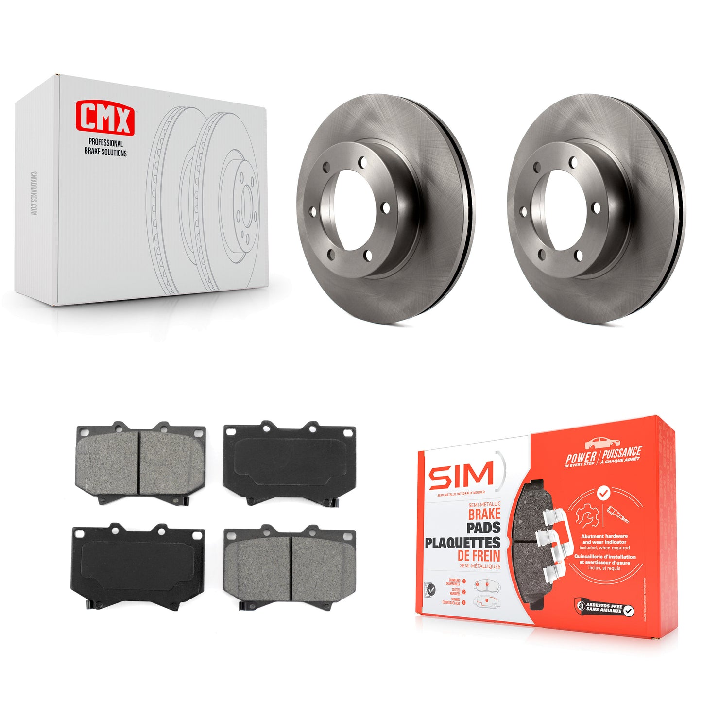 [Avant] Kit de Disque et plaquette (semi-métallique) de frein pour Toyota Tundra Sequoia 4.7" Plate longueur K8S-100353