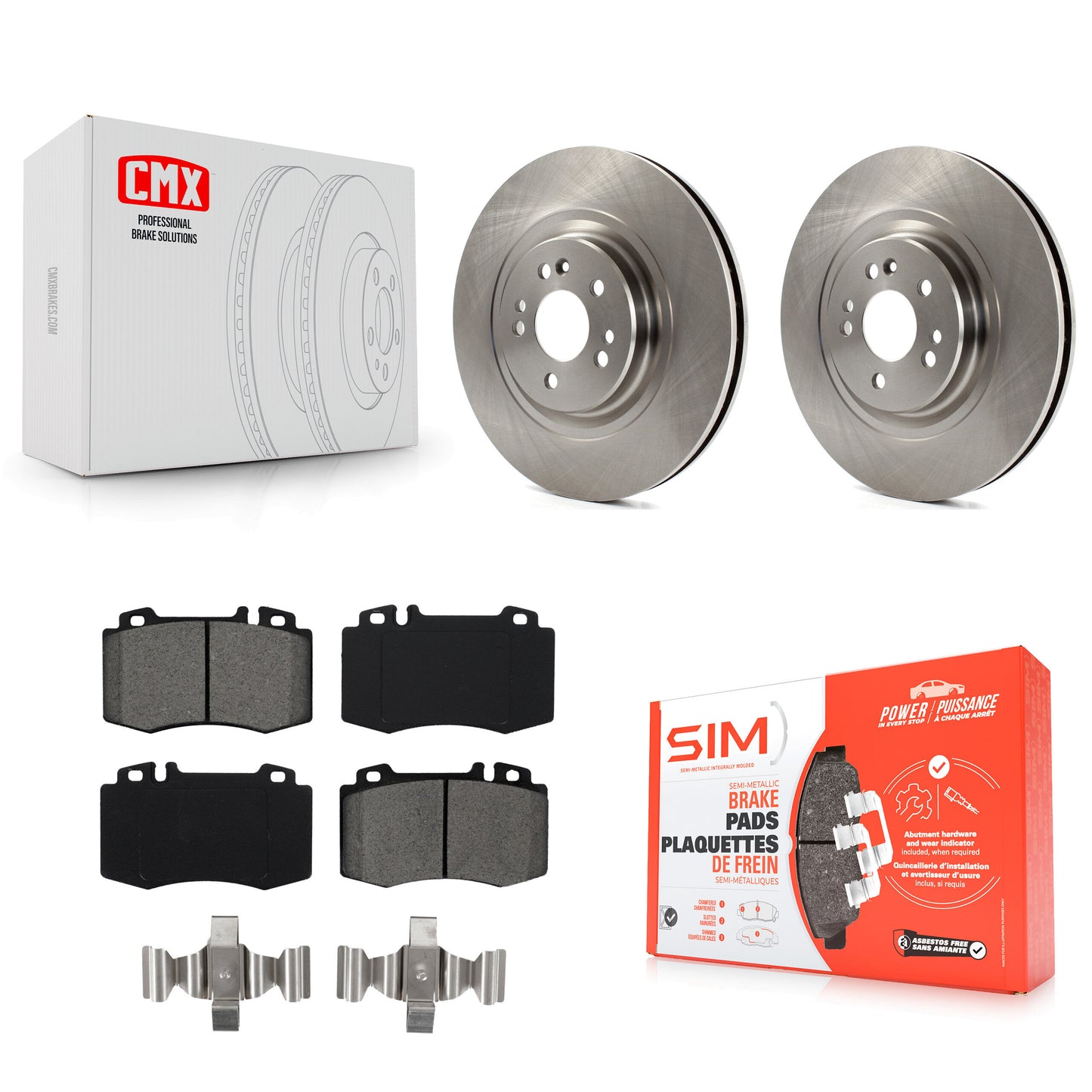 [Avant] Kit de Disque et plaquette (semi-métallique) de frein pour Mercedes-Benz ML500 ML430 ML55 AMG K8S-100358