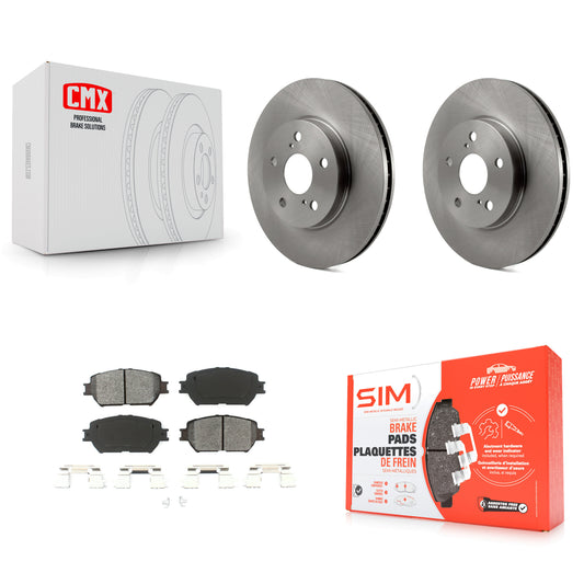 [Avant] Kit de Disque et plaquette (semi-métallique) de frein pour 2002-2004 Toyota Camry avec 296mm Diameter Rotor Straight Hat Design K8S-100388