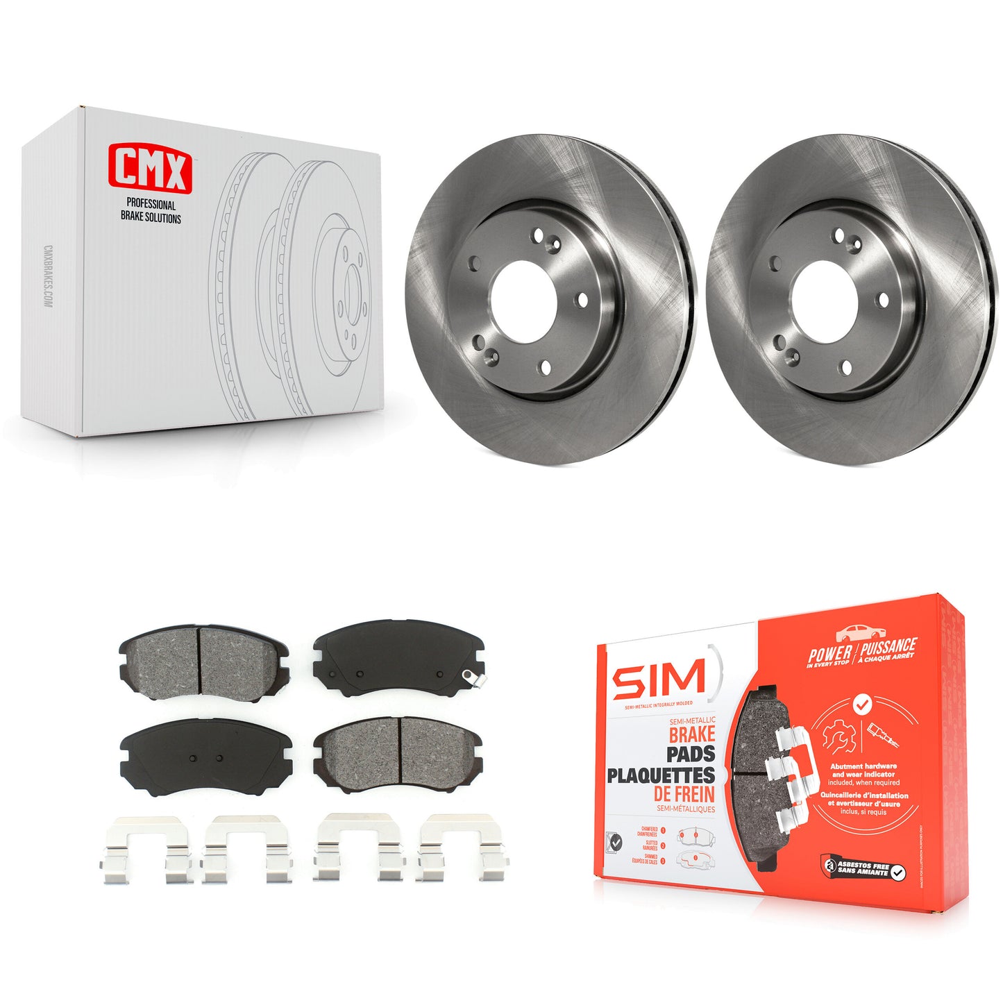 [Avant] Kit de Disque et plaquette (semi-métallique) de frein pour Hyundai Kia Sonata Soul Sportage Tucson Optima Tiburon Magentis K8S-100397