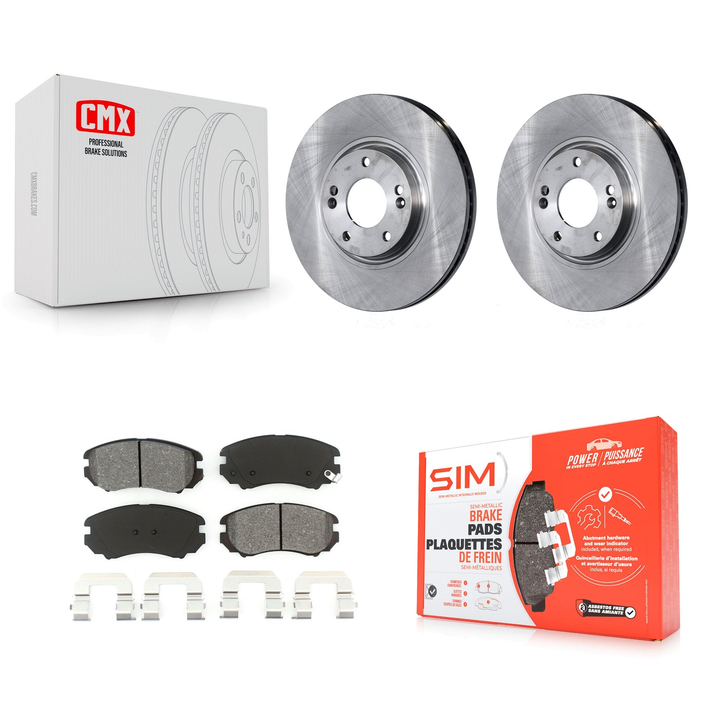 [Avant] Kit de Disque et plaquette (semi-métallique) de frein pour Hyundai Azera Kia Amanti K8S-100438