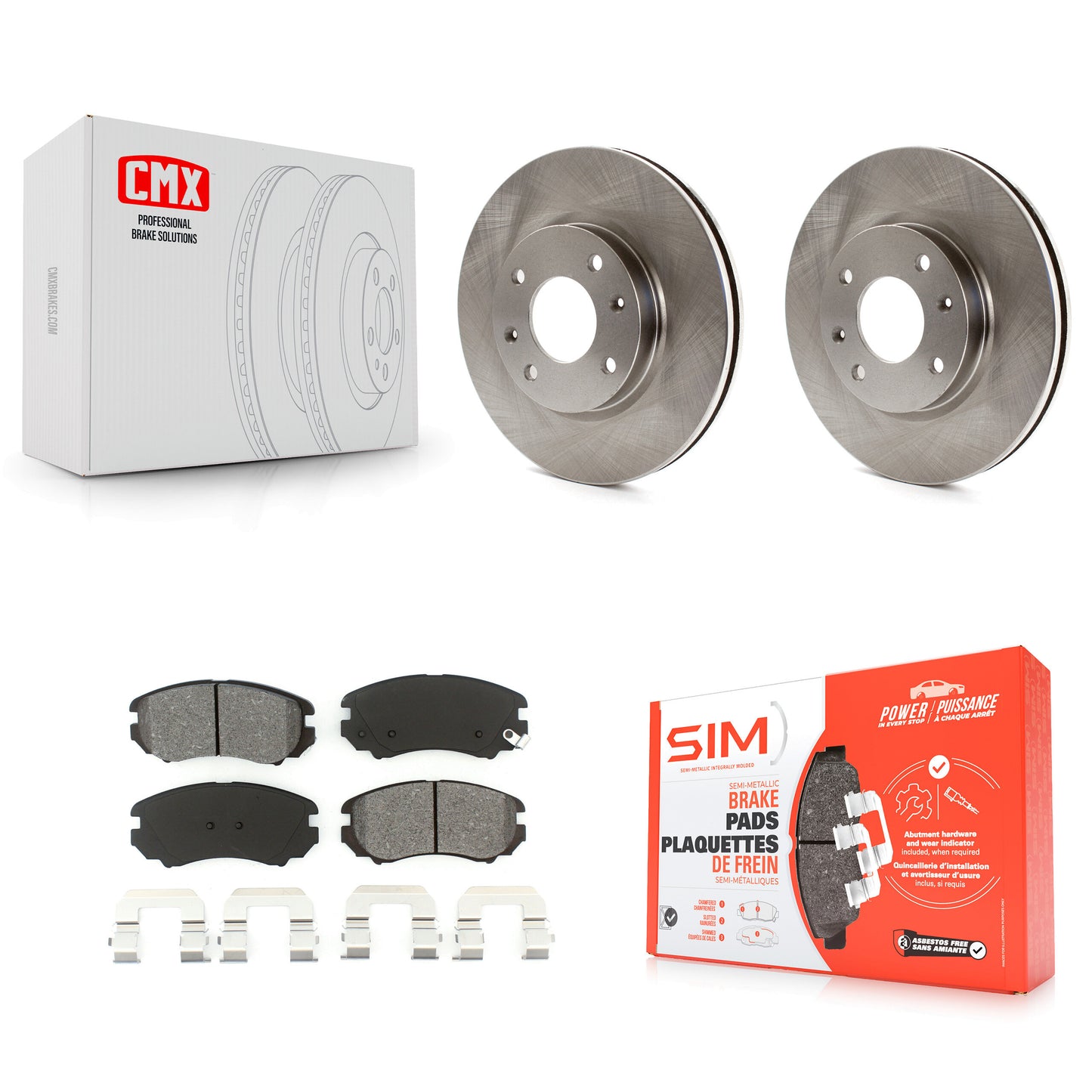 [Avant] Kit de Disque et plaquette (semi-métallique) de frein pour Hyundai Sonata Kia Optima Magentis K8S-100452