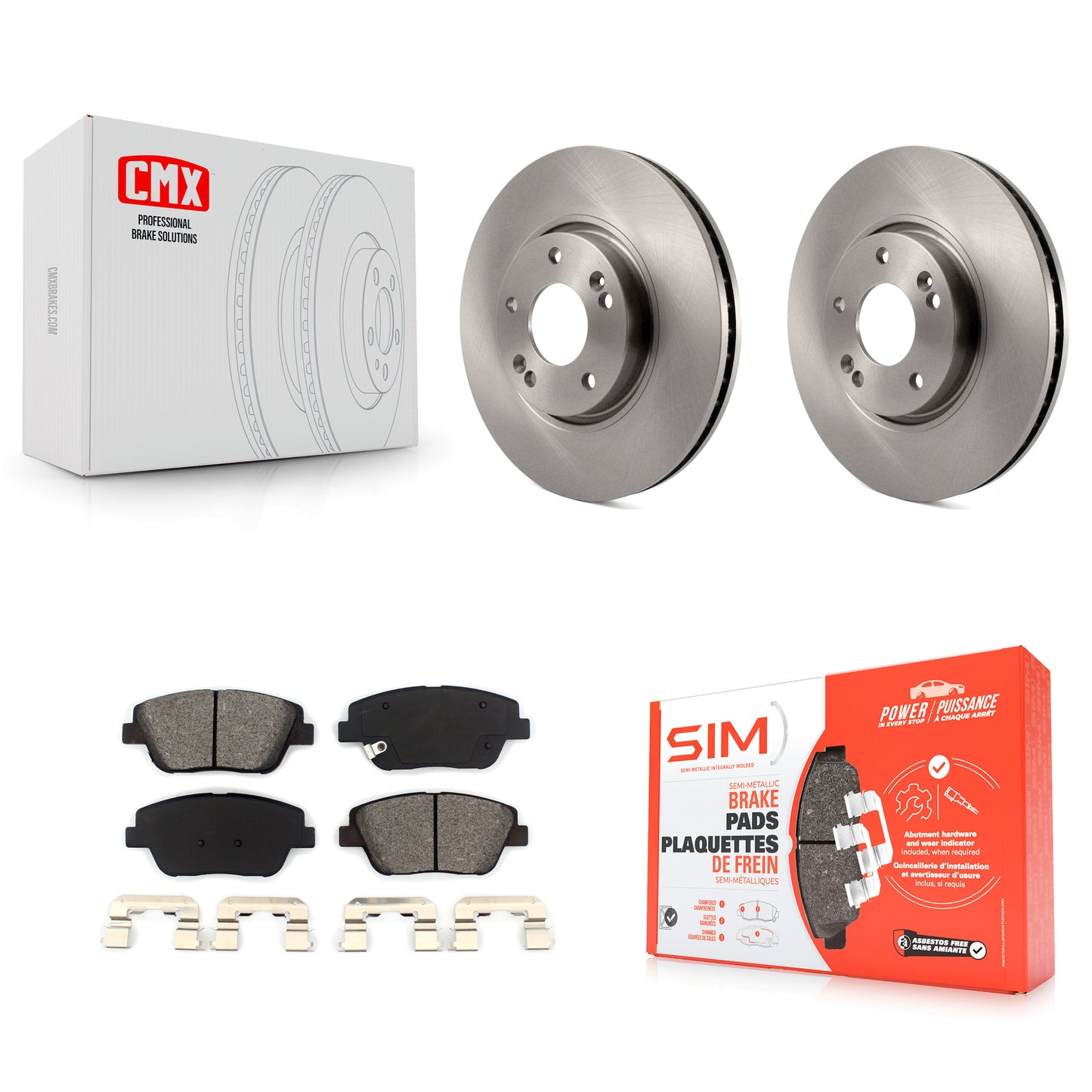 [Avant] Kit de Disque et plaquette (semi-métallique) de frein pour Hyundai Sonata Kia Optima K8S-100489