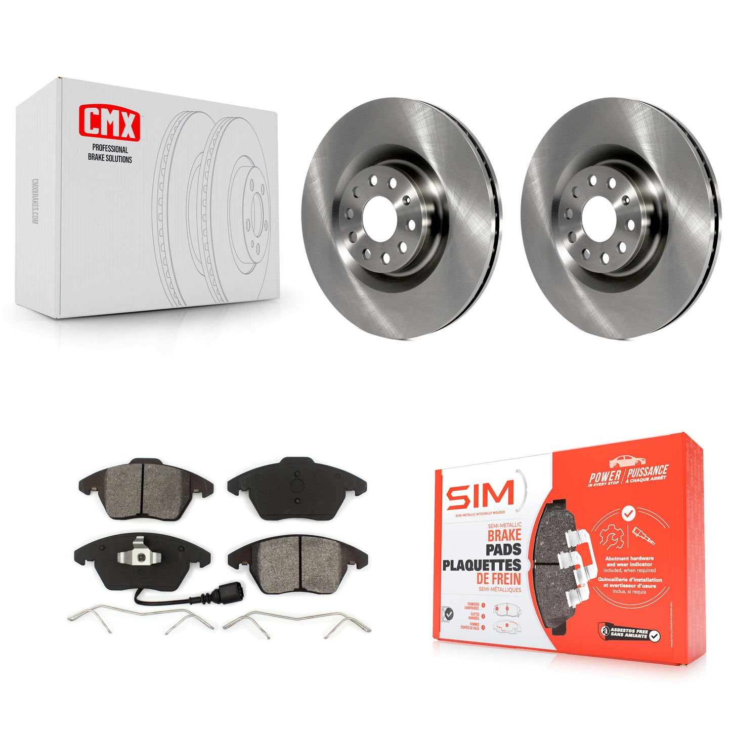 [Avant] Kit de Disque et plaquette (semi-métallique) de frein pour Volkswagen CC GTI Golf Audi A3 Quattro K8S-100500