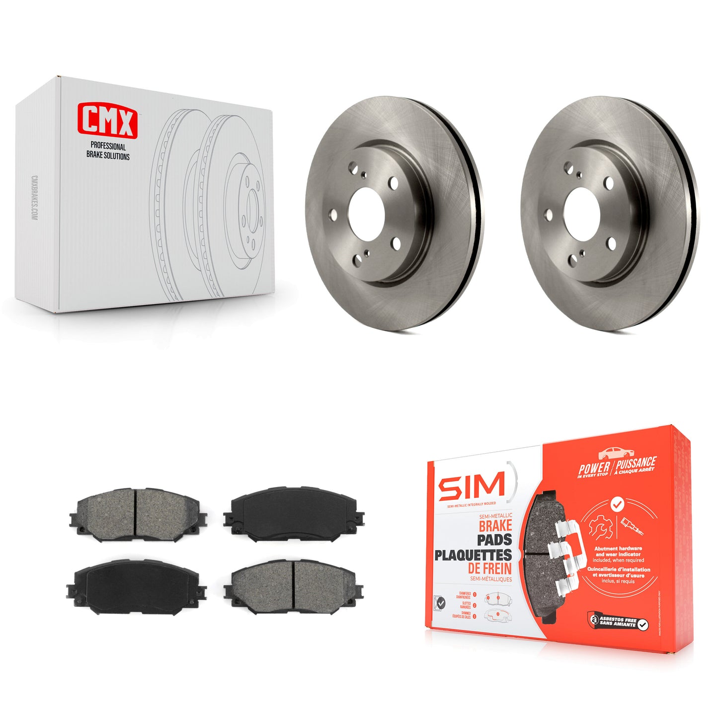 [Avant] Kit de Disque et plaquette (semi-métallique) de frein pour Toyota RAV4 Scion xB Prius V Lexus HS250h K8S-100502