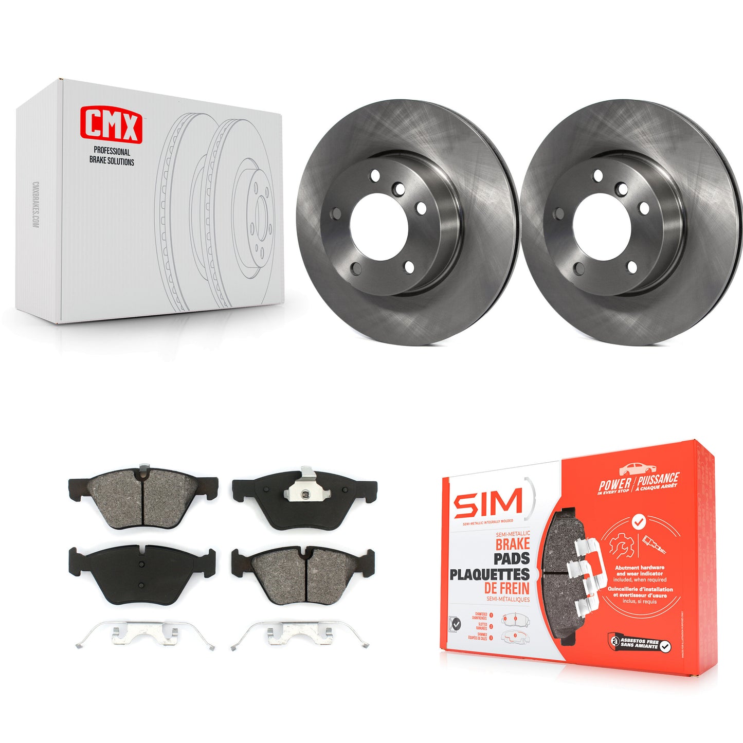 [Avant] Kit de Disque et plaquette (semi-métallique) de frein pour BMW 328i 325i 128i 328xi 325xi 323i K8S-100503