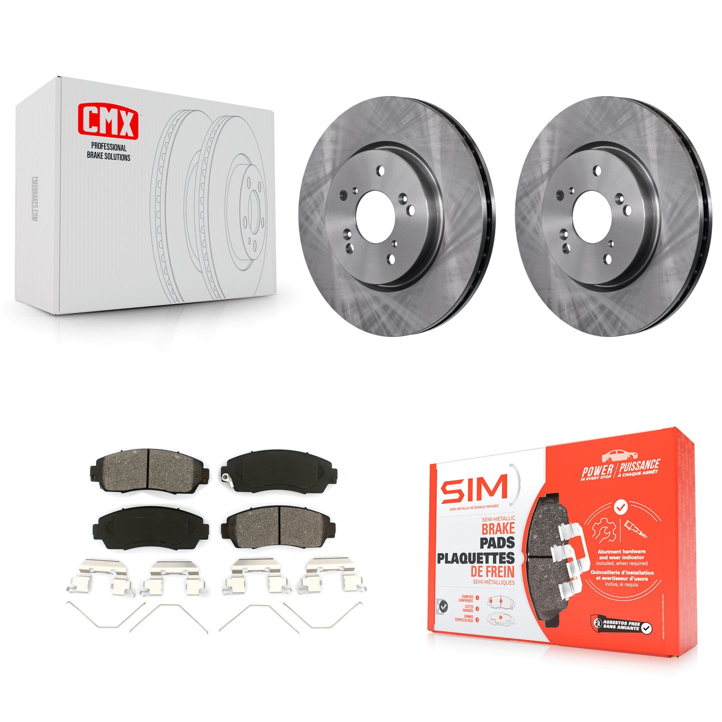[Avant] Kit de Disque et plaquette (semi-métallique) de frein pour Honda CR-V Crosstour Accord K8S-100512