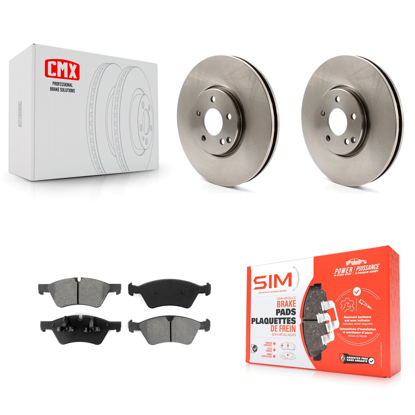 [Avant] Kit de Disque et plaquette (semi-métallique) de frein pour Mercedes-Benz E550 E500 AWD K8S-100513