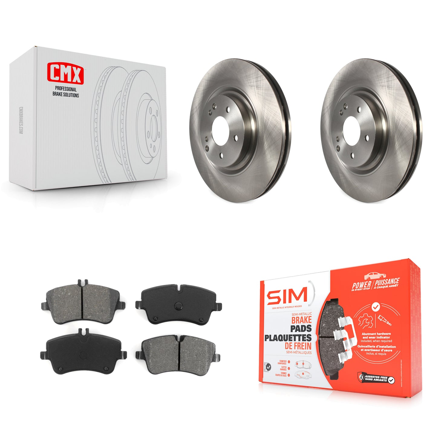 [Avant] Kit de Disque et plaquette (semi-métallique) de frein pour Mercedes-Benz SLK280 C320 avec Sport Package K8S-100516