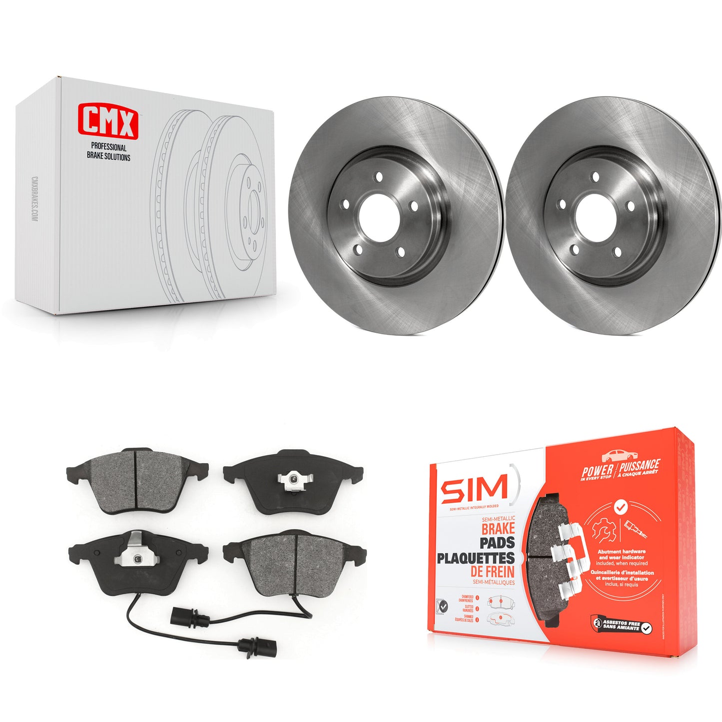 [Avant] Kit de Disque et plaquette (semi-métallique) de frein pour Volvo S40 C70 V50 avec 320mm Diameter Rotor K8S-100524