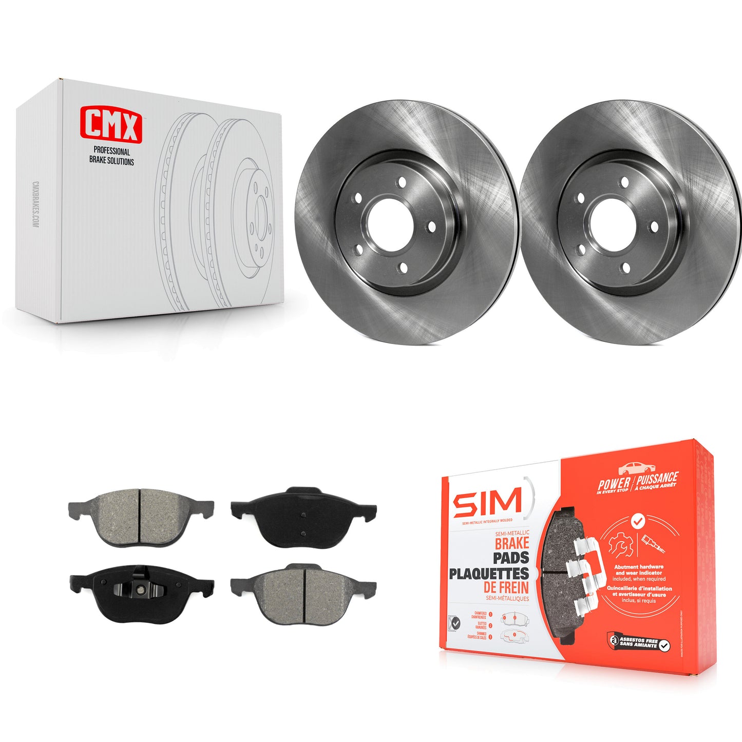 [Avant] Kit de Disque et plaquette (semi-métallique) de frein pour Ford Escape Volvo C-Max S40 C70 C30 V50 K8S-100542