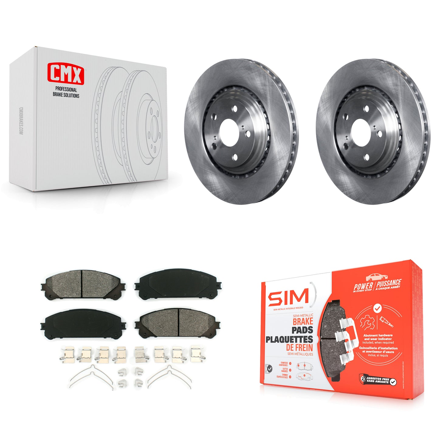 [Avant] Kit de Disque et plaquette (semi-métallique) de frein pour Toyota Highlander Sienna Lexus RX350 NX200t NX300 RX450h NX300h K8S-100550