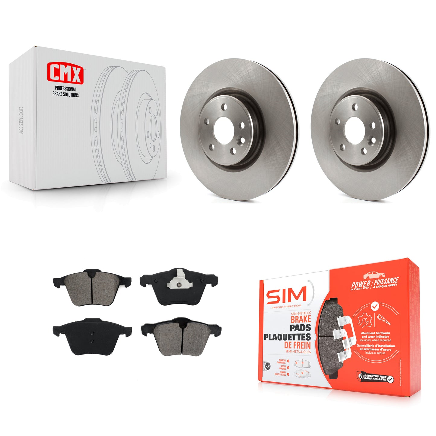 [Avant] Kit de Disque et plaquette (semi-métallique) de frein pour Volvo S60 XC70 S80 V60 V70 avec 336mm Diameter Rotor K8S-100561