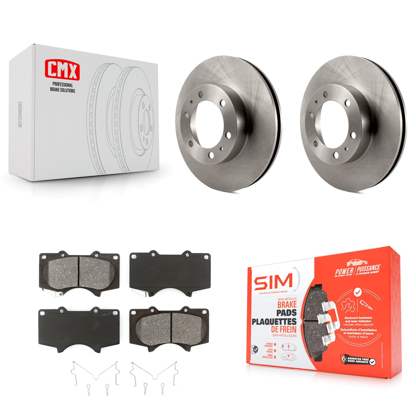 [Avant] Kit de Disque et plaquette (semi-métallique) de frein pour Toyota Tacoma 4Runner FJ Cruiser K8S-100568
