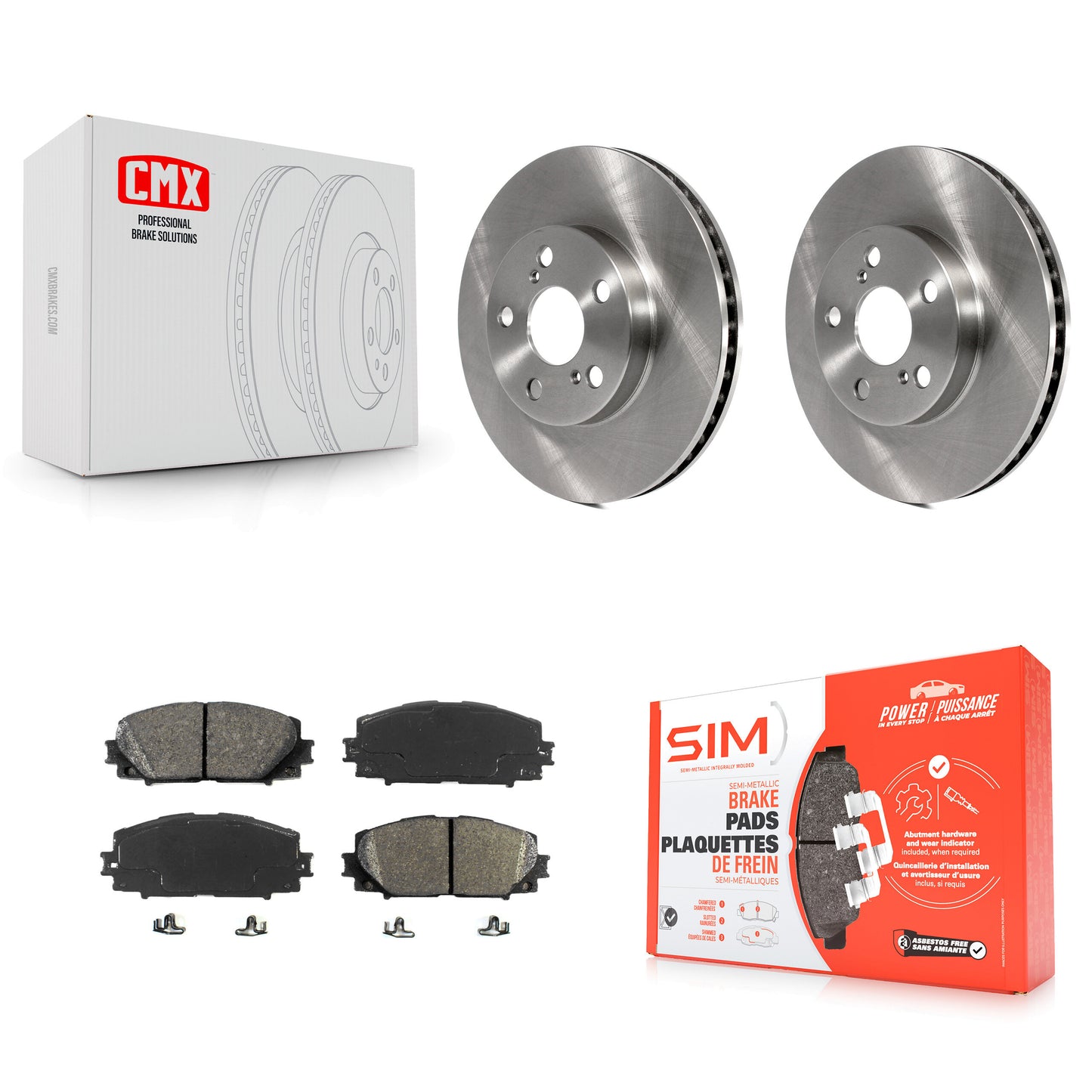 [Avant] Kit de Disque et plaquette (semi-métallique) de frein pour Toyota Prius Lexus CT200h Plug-In K8S-100584