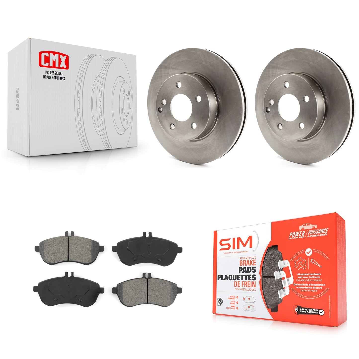 [Avant] Kit de Disque et plaquette (semi-métallique) de frein pour Mercedes-Benz C300 C250 C230 K8S-100594