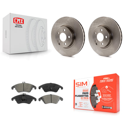 [Avant] Kit de Disque et plaquette (semi-métallique) de frein pour Mercedes-Benz E350 C300 C350 E400 E250 SLC300 K8S-100596