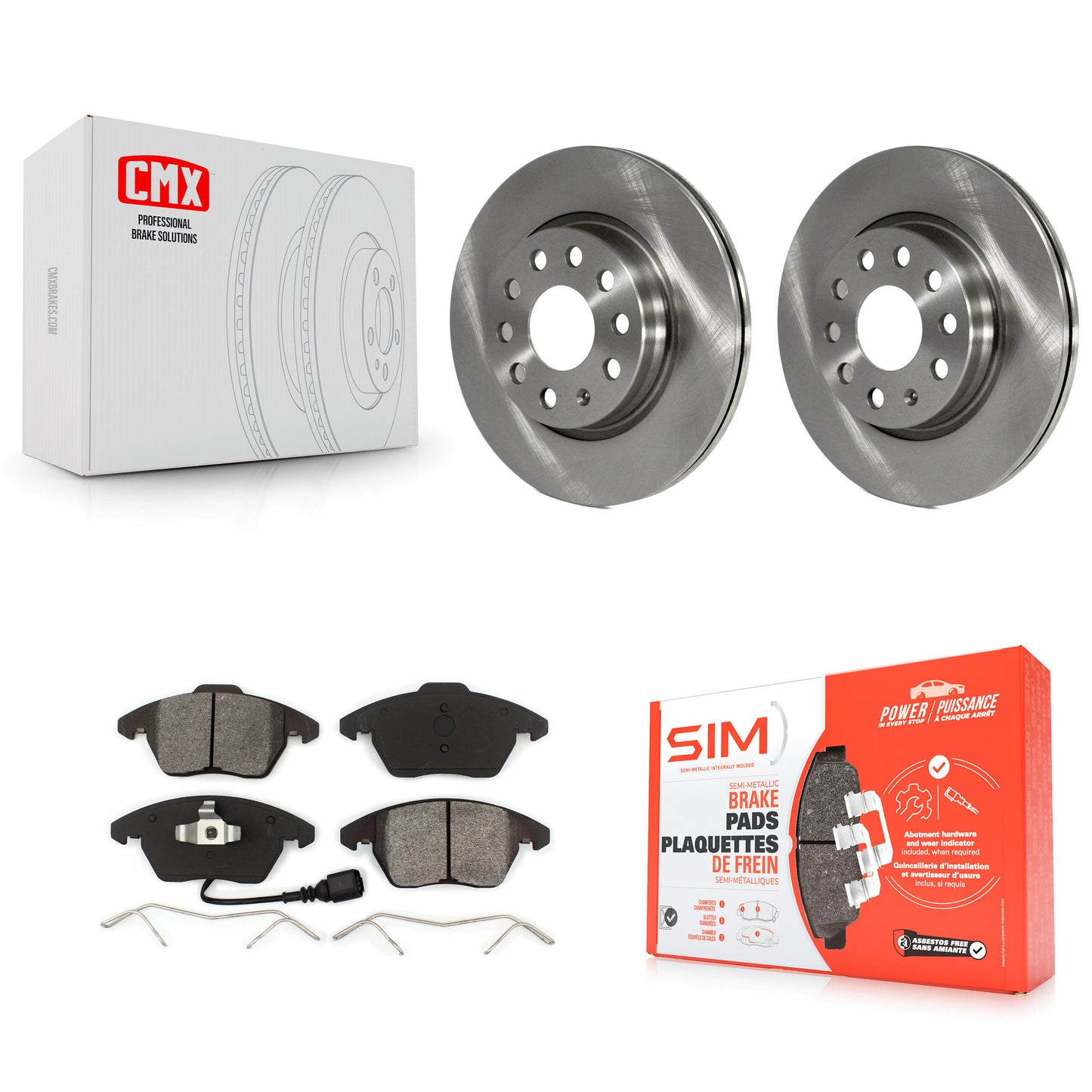 [Avant] Kit de Disque et plaquette (semi-métallique) de frein pour Volkswagen GTI Audi A3 Quattro avec 280mm Diameter Rotor K8S-100611