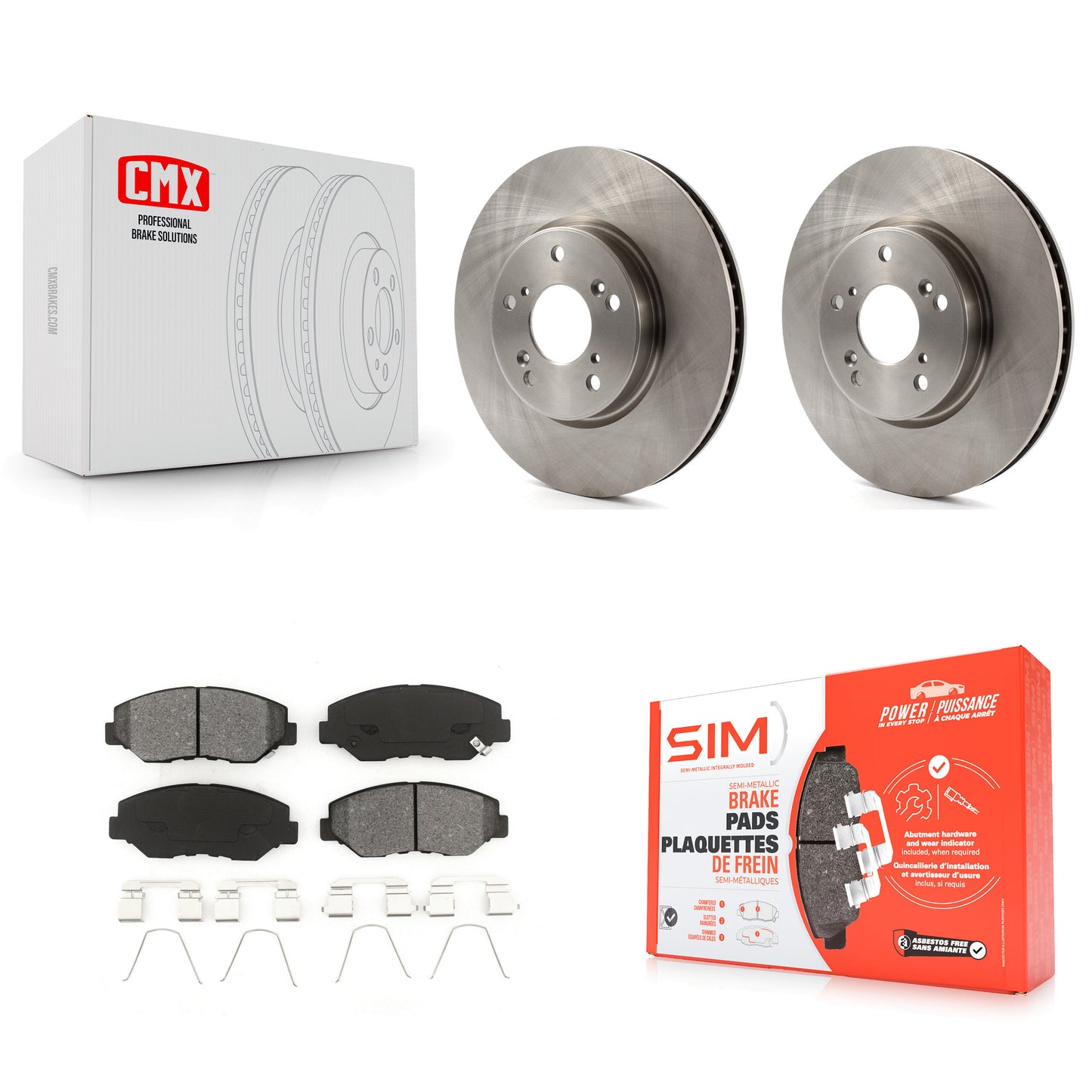 [Avant] Kit de Disque et plaquette (semi-métallique) de frein pour 2015 Honda Civic EX avec Manual transmission K8S-100639