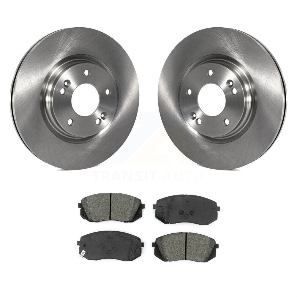 [Avant] Kit de Disque et plaquette (semi-métallique) de frein pour 2015 Hyundai Sonata GAS engine avec Manual Parking K8S-100665 par Transit Auto