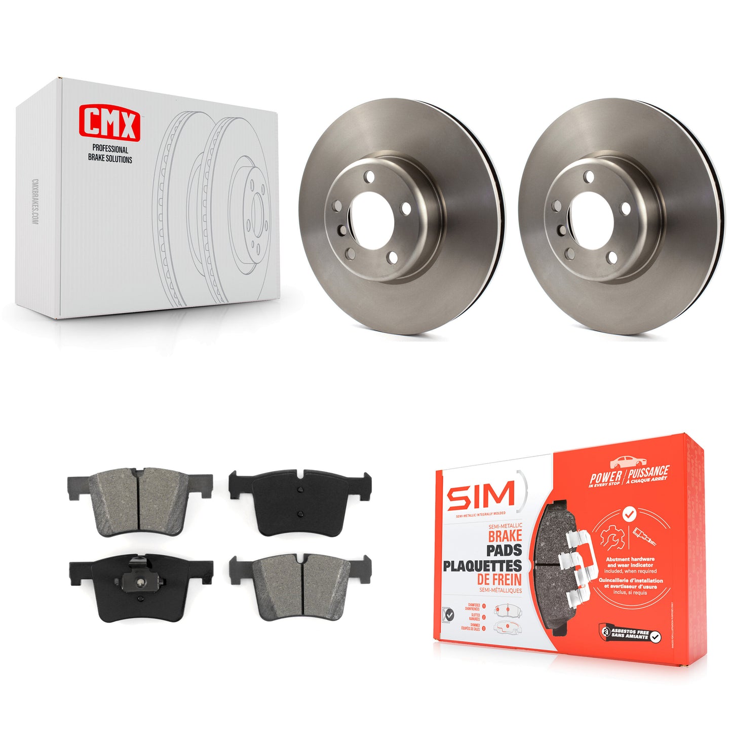 [Avant] Kit de Disque et plaquette (semi-métallique) de frein pour BMW 335i xDrive 435i 328i GT 328d 330i Gran Coupe K8S-100675