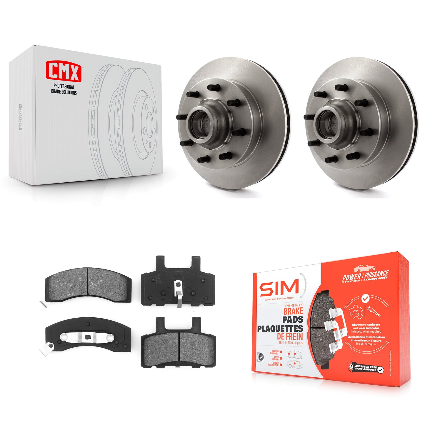 [Avant] Kit de Disque et plaquette (semi-métallique) de frein pour Chevrolet Tahoe GMC C2500 Express 3500 C3500 C1500 Suburban 2500 Savana Yukon K8S-100684