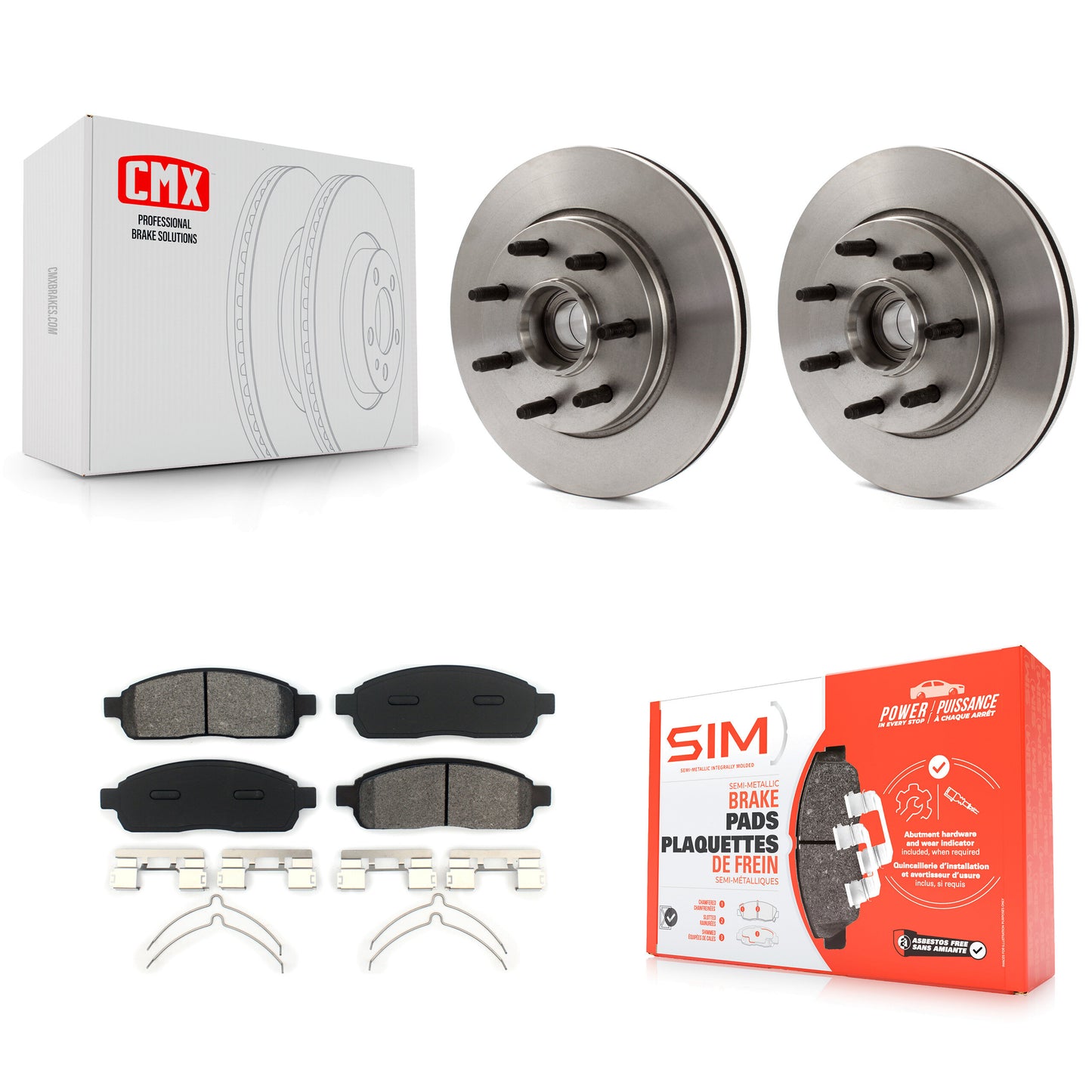 [Avant] Kit de Disque et plaquette (semi-métallique) de frein pour Ford F-150 Lincoln Mark LT RWD K8S-100721