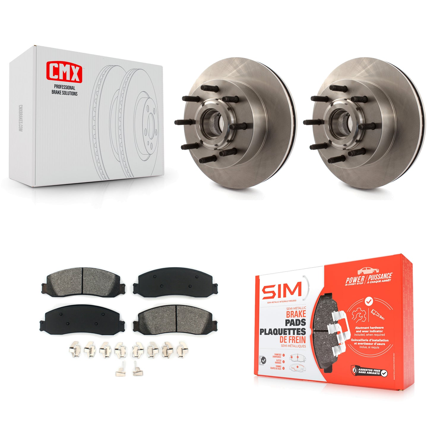 [Avant] Kit de Disque et plaquette (semi-métallique) de frein pour Ford F-250 Super Duty F-350 avec Single Rear Wheels RWD K8S-100731