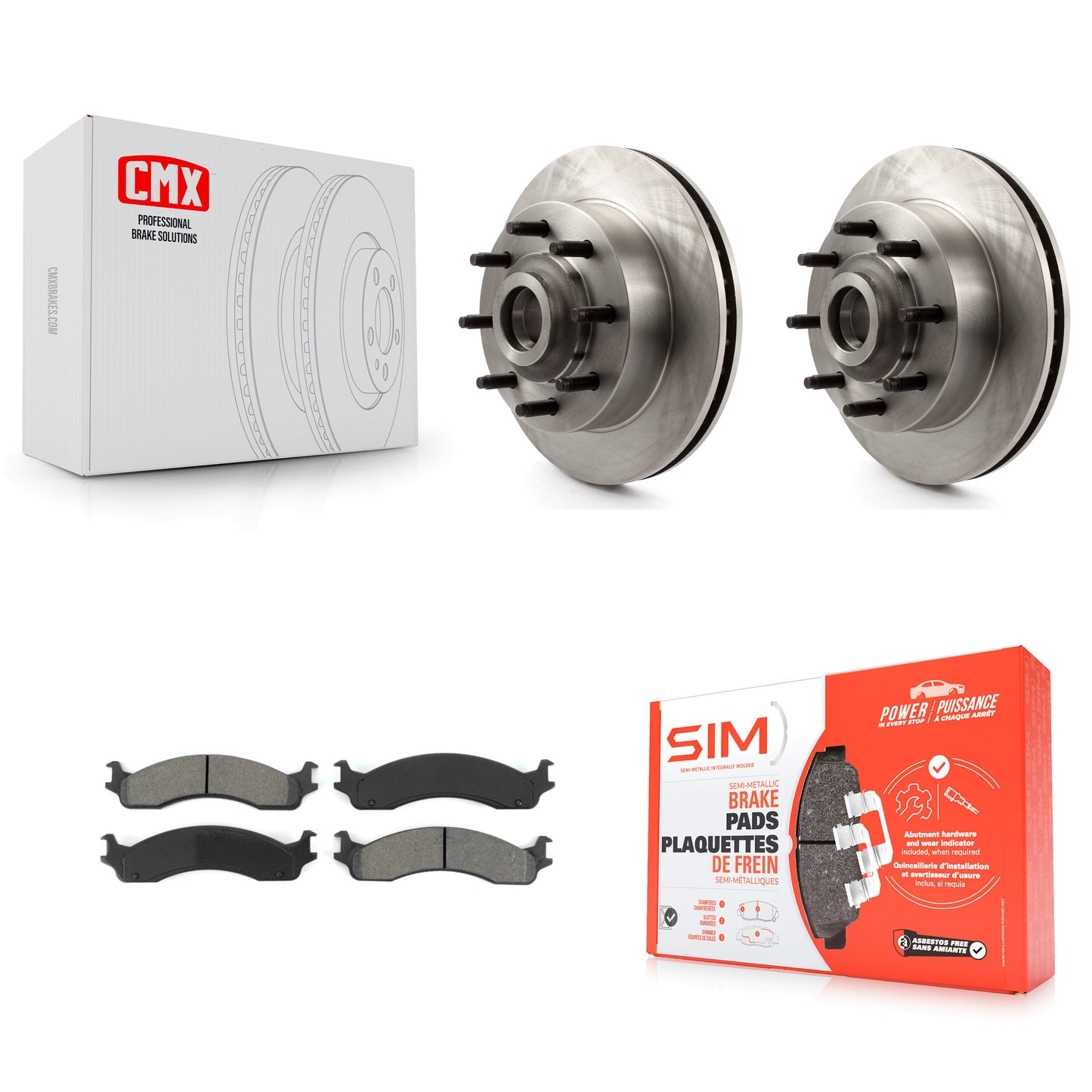 [Avant] Kit de Disque et plaquette (semi-métallique) de frein pour Dodge Ram 2500 3500 Van B3500 B2500 K8S-100742
