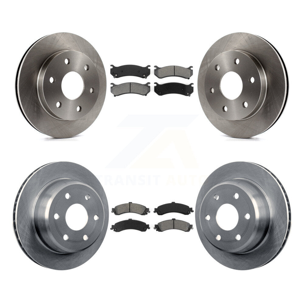 [Avant + Arrière] Kit de Disque et plaquette (semi-métallique) de frein pour Chevrolet Silverado 1500 GMC Tahoe Sierra Suburban Yukon XL Avalanche Cadillac Escalade ESV EXT K8S-100764