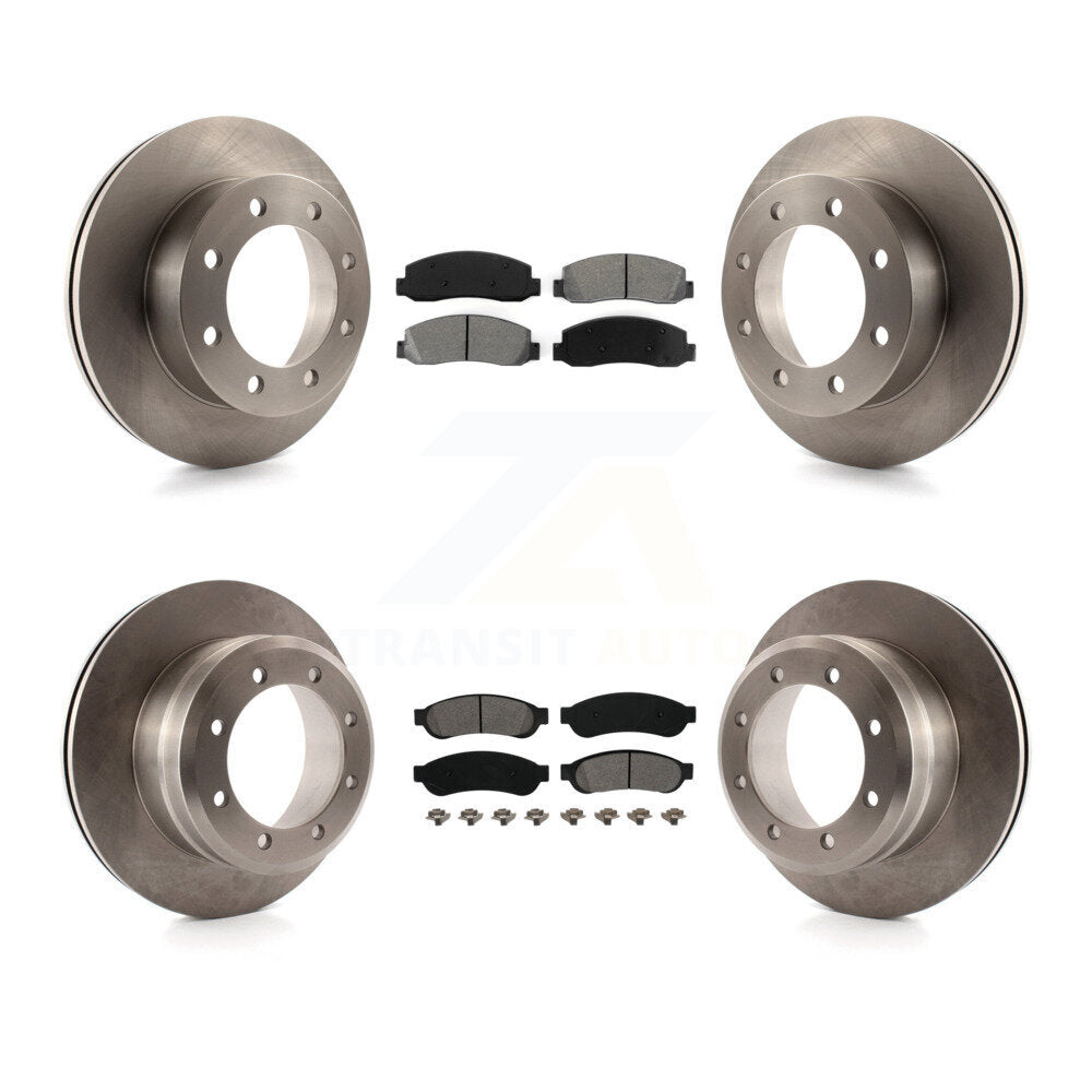 [Avant + Arrière] Kit de Disque et plaquette (semi-métallique) de frein pour 2005-2007 Ford F-350 Super Duty 4WD avec Dual Wheels K8S-100907