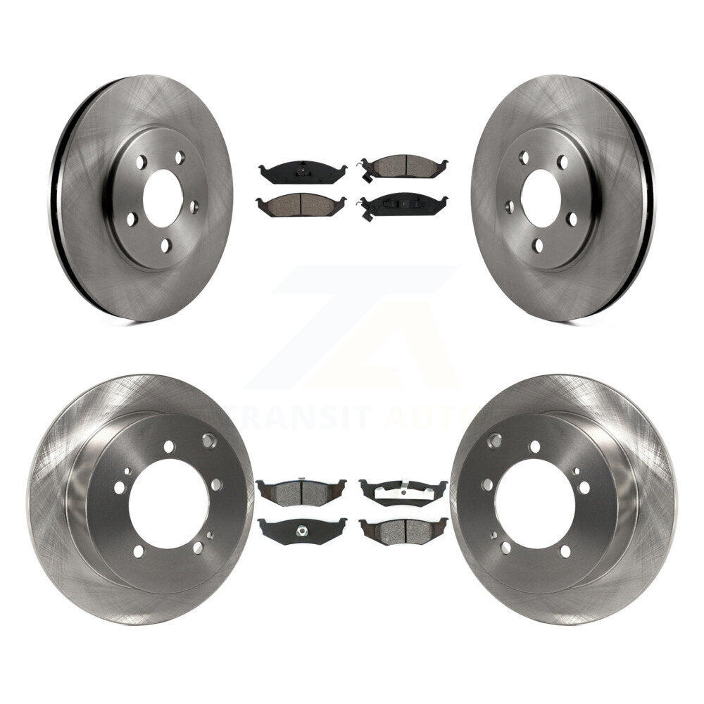 [Avant + Arrière] Kit de Disque et plaquette (semi-métallique) de frein pour 2000 Dodge Stratus avec 14" Factory Wheels K8S-100956