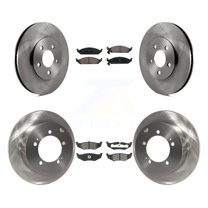 [Avant + Arrière] Kit de Disque et plaquette (semi-métallique) de frein pour 2000 Dodge Stratus avec 14" Factory Wheels K8S-100956