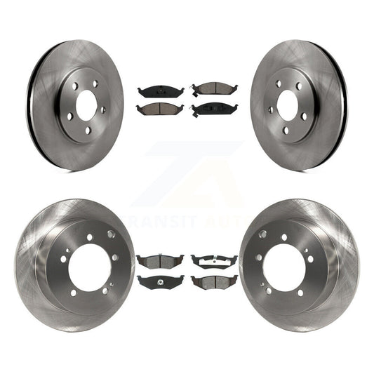 [Avant + Arrière] Kit de Disque et plaquette (semi-métallique) de frein pour 2000 Dodge Stratus avec 14" Factory Wheels K8S-100956