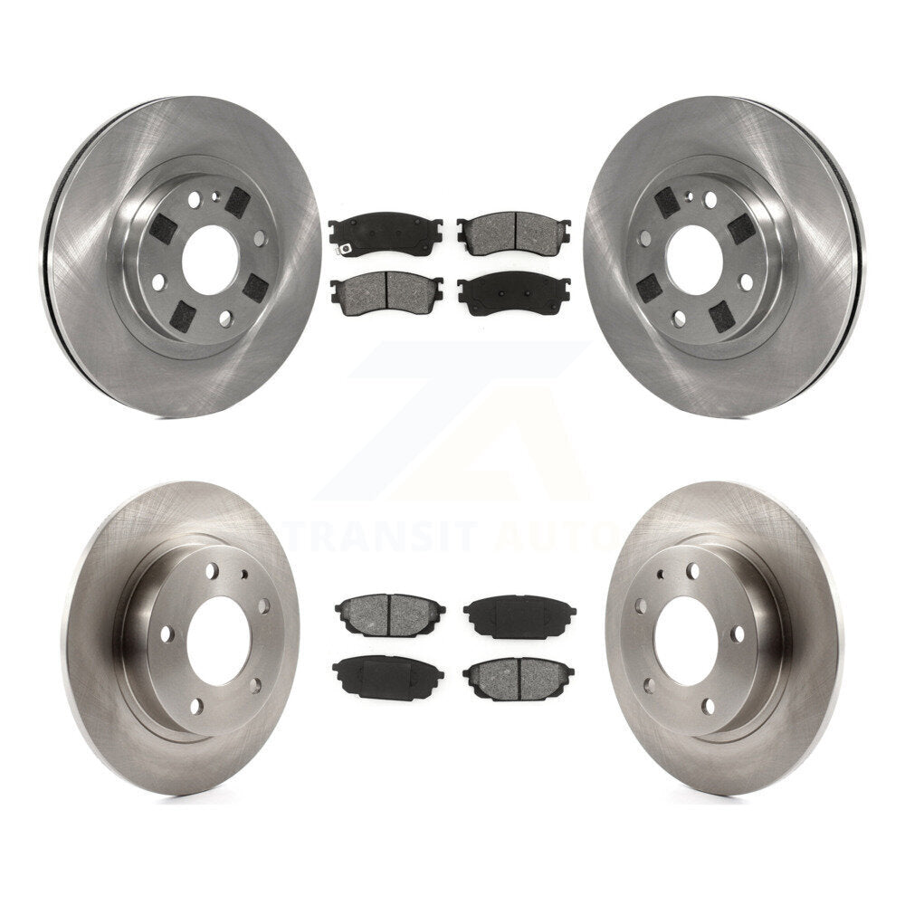 [Avant + Arrière] Kit de Disque et plaquette (semi-métallique) de frein pour 2001-2002 Mazda Protege 2.0L avec rear brakes avec 4 Lug Wheels K8S-101127