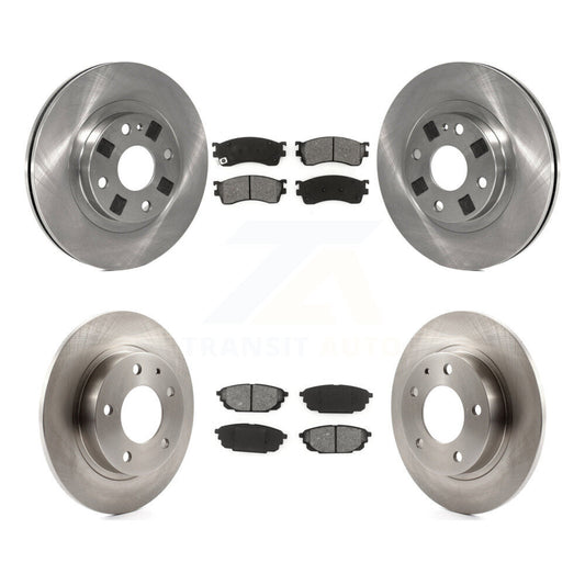 [Avant + Arrière] Kit de Disque et plaquette (semi-métallique) de frein pour 2001-2002 Mazda Protege 2.0L avec rear brakes avec 4 Lug Wheels K8S-101127