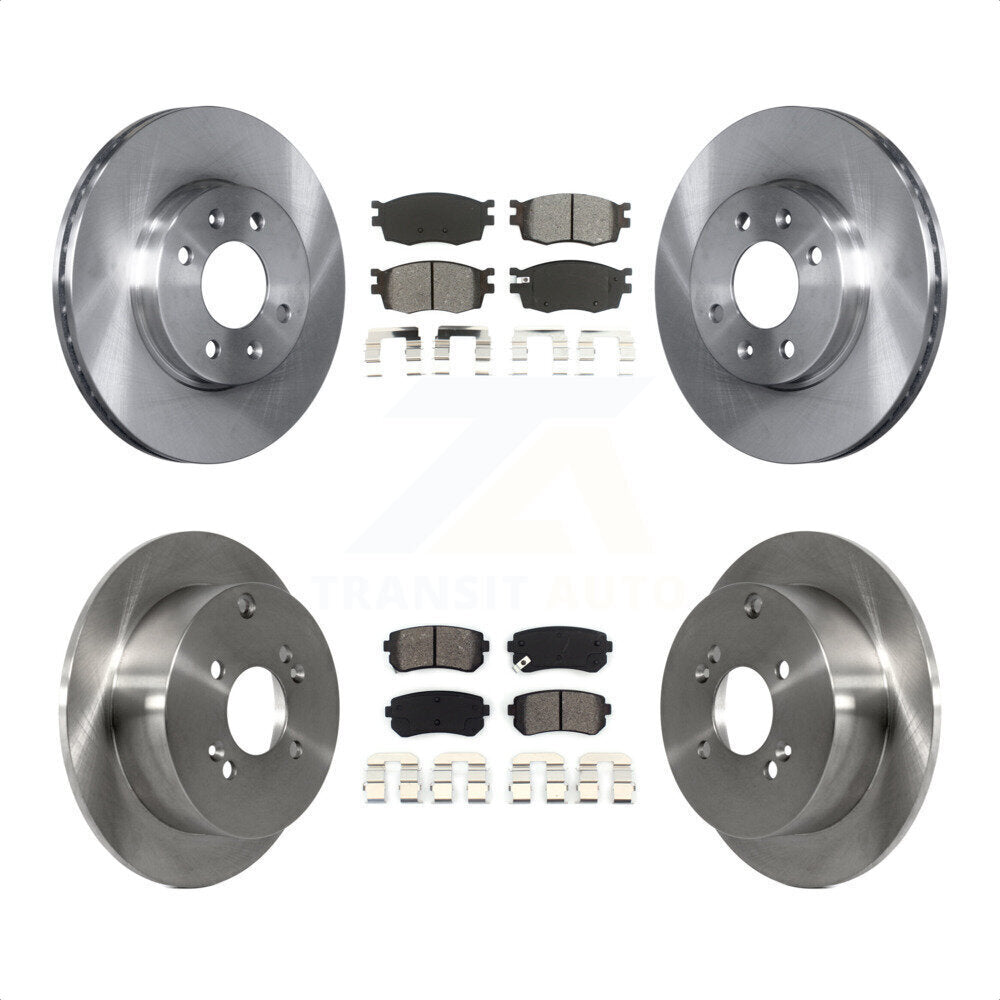 [Avant + Arrière] Kit de Disque et plaquette (semi-métallique) de frein pour Hyundai Accent Kia Rio Rio5 K8S-101294 par Transit Auto