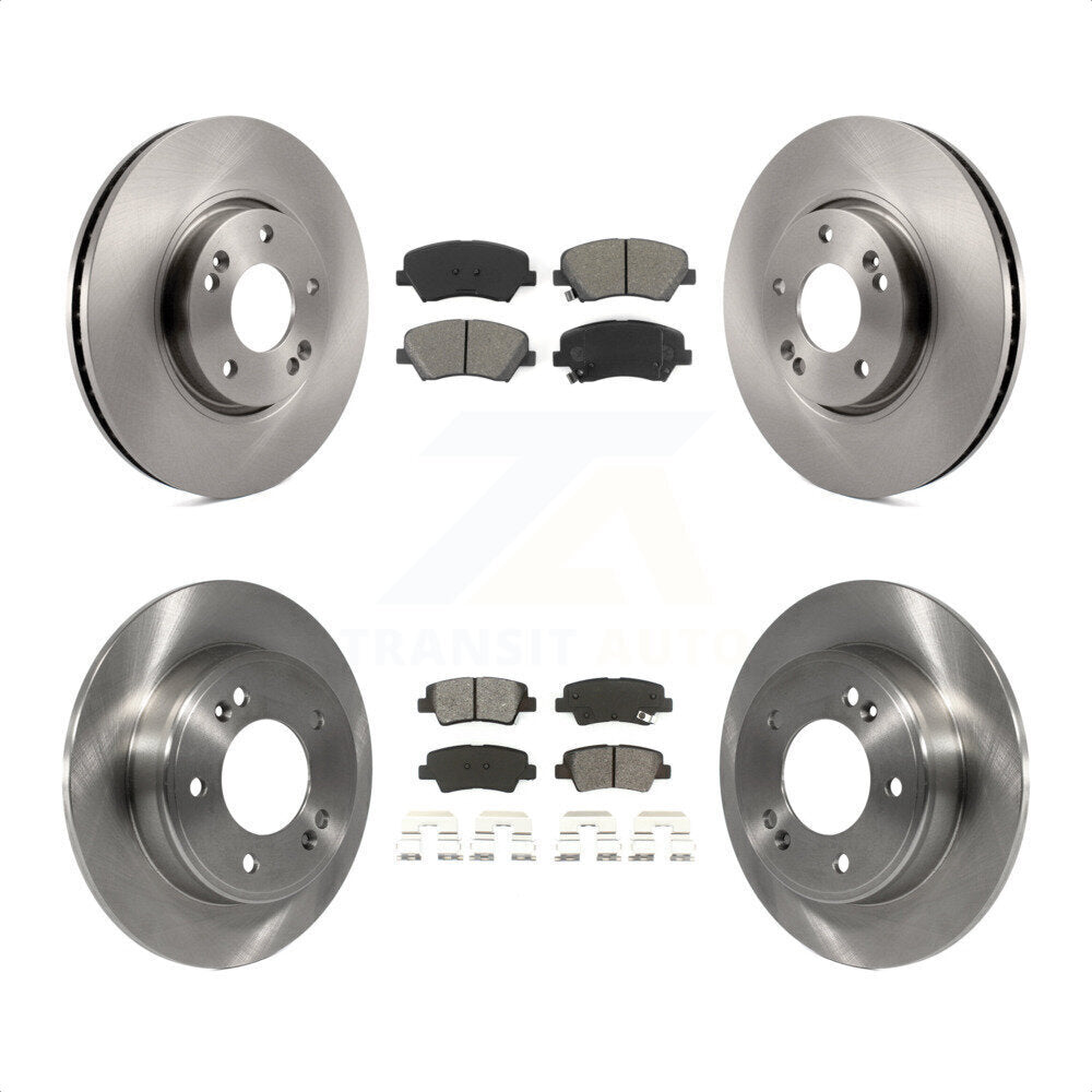 [Avant + Arrière] Kit de Disque et plaquette (semi-métallique) de frein pour 2015 Hyundai Veloster Tech RE FLEX SE K8S-101309 par Transit Auto
