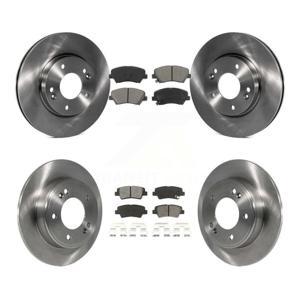 [Avant + Arrière] Kit de Disque et plaquette (semi-métallique) de frein pour Hyundai Elantra Kia Forte Veloster GT Forte5 Coupe Koup K8S-101455