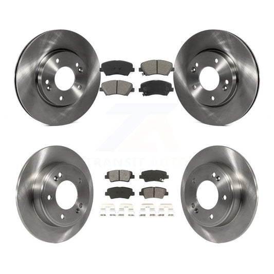 [Avant + Arrière] Kit de Disque et plaquette (semi-métallique) de frein pour Hyundai Elantra Kia Forte Veloster GT Forte5 Coupe Koup K8S-101455