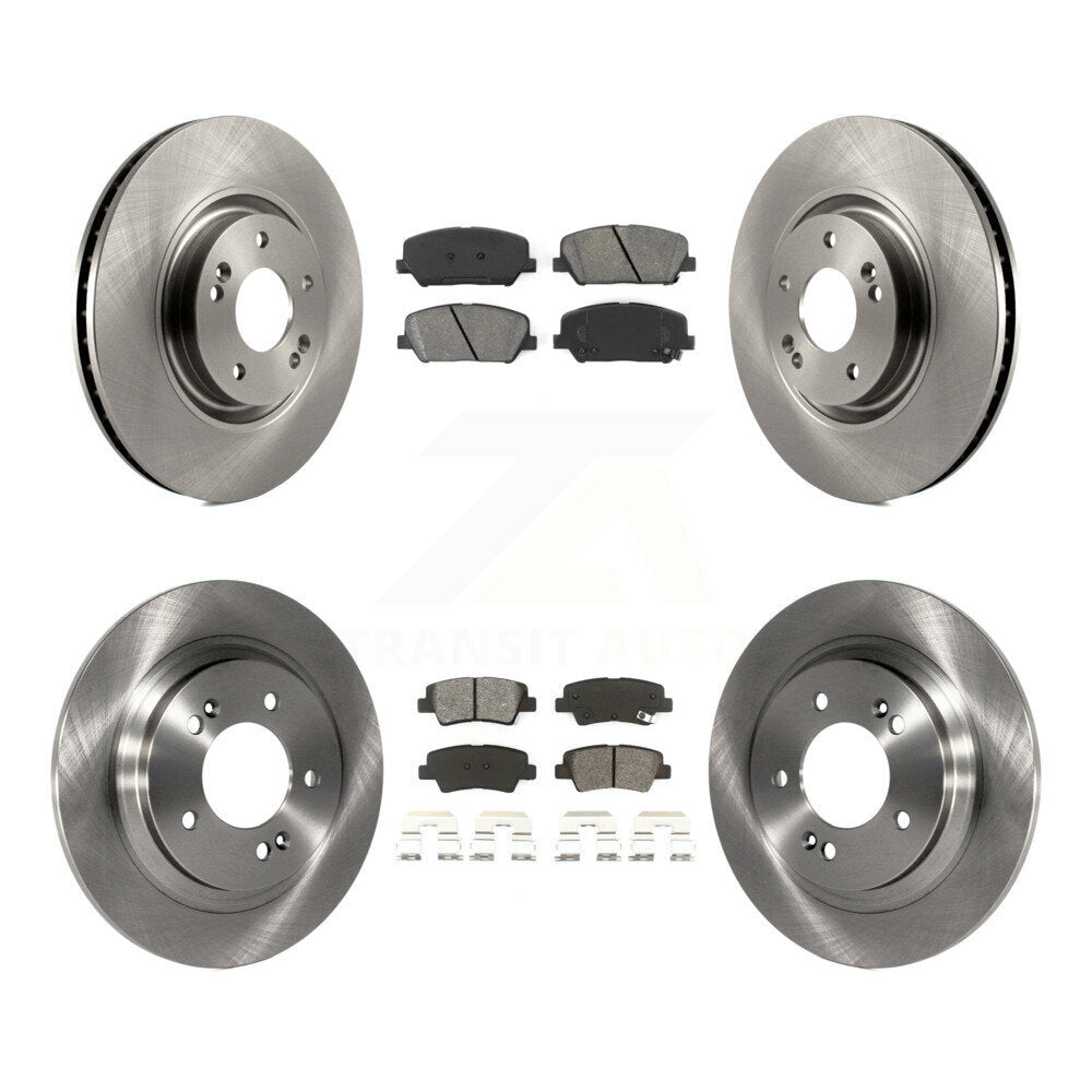 [Avant + Arrière] Kit de Disque et plaquette (semi-métallique) de frein pour 2013-2015 Kia Optima 2.0L avec Electric Parking K8S-101461