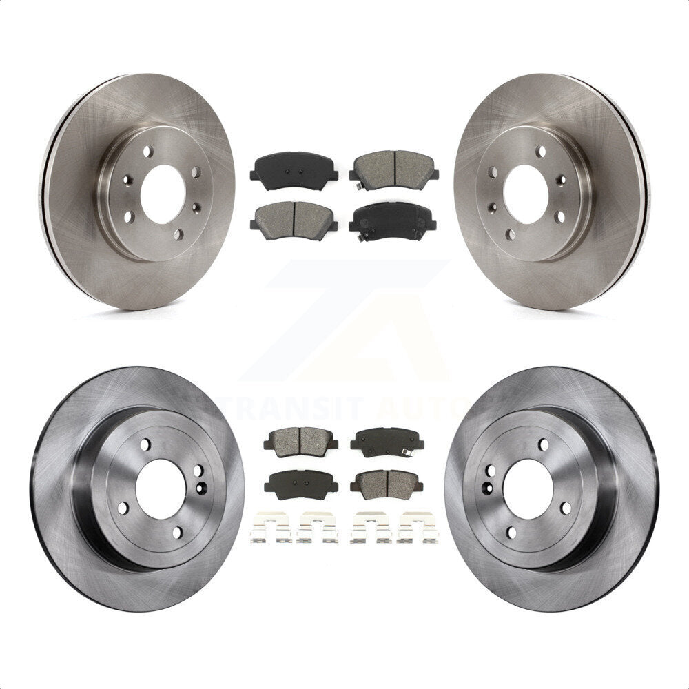[Avant + Arrière] Kit de Disque et plaquette (semi-métallique) de frein pour Hyundai Accent Kia Rio K8S-101474 par Transit Auto