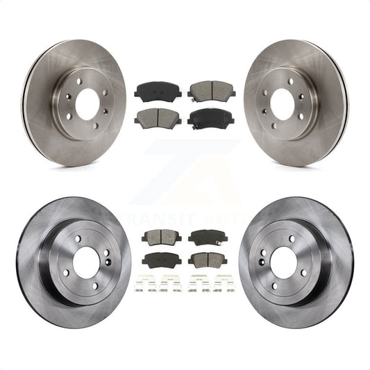 [Avant + Arrière] Kit de Disque et plaquette (semi-métallique) de frein pour Hyundai Accent Kia Rio K8S-101474 par Transit Auto