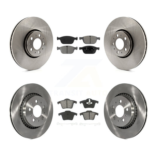 [Avant + Arrière] Kit de Disque et plaquette (semi-métallique) de frein pour 2003-2014 Volvo XC90 avec 328mm Diameter Rotor K8S-101488