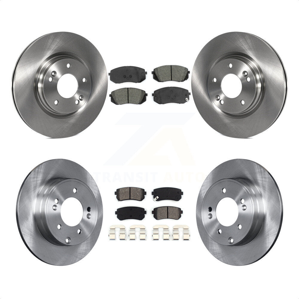 [Avant + Arrière] Kit de Disque et plaquette (semi-métallique) de frein pour 2015 Hyundai Sonata GAS engine avec Manual Parking K8S-101507 par Transit Auto
