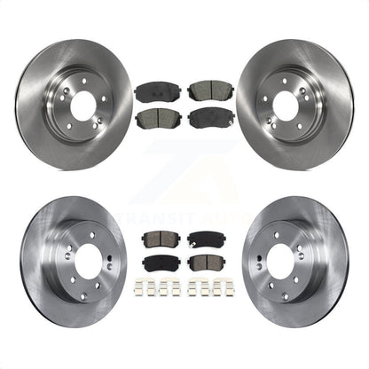 [Avant + Arrière] Kit de Disque et plaquette (semi-métallique) de frein pour 2015 Hyundai Sonata GAS engine avec Manual Parking K8S-101507 par Transit Auto