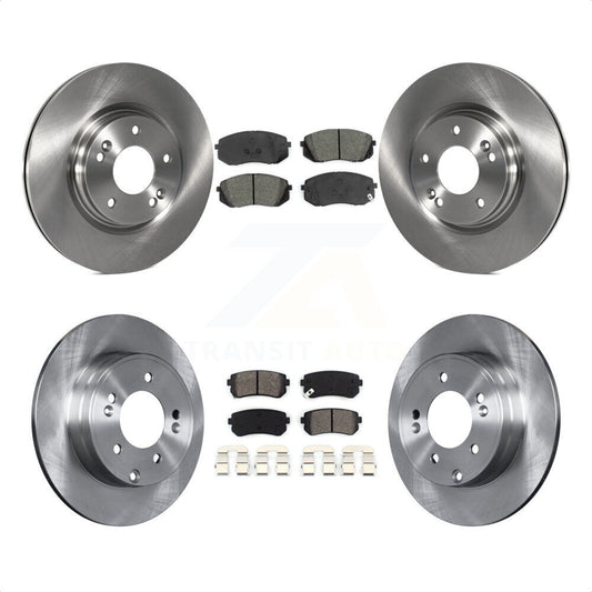 [Avant + Arrière] Kit de Disque et plaquette (semi-métallique) de frein pour 2015 Hyundai Sonata GAS engine avec Manual Parking K8S-101507 par Transit Auto