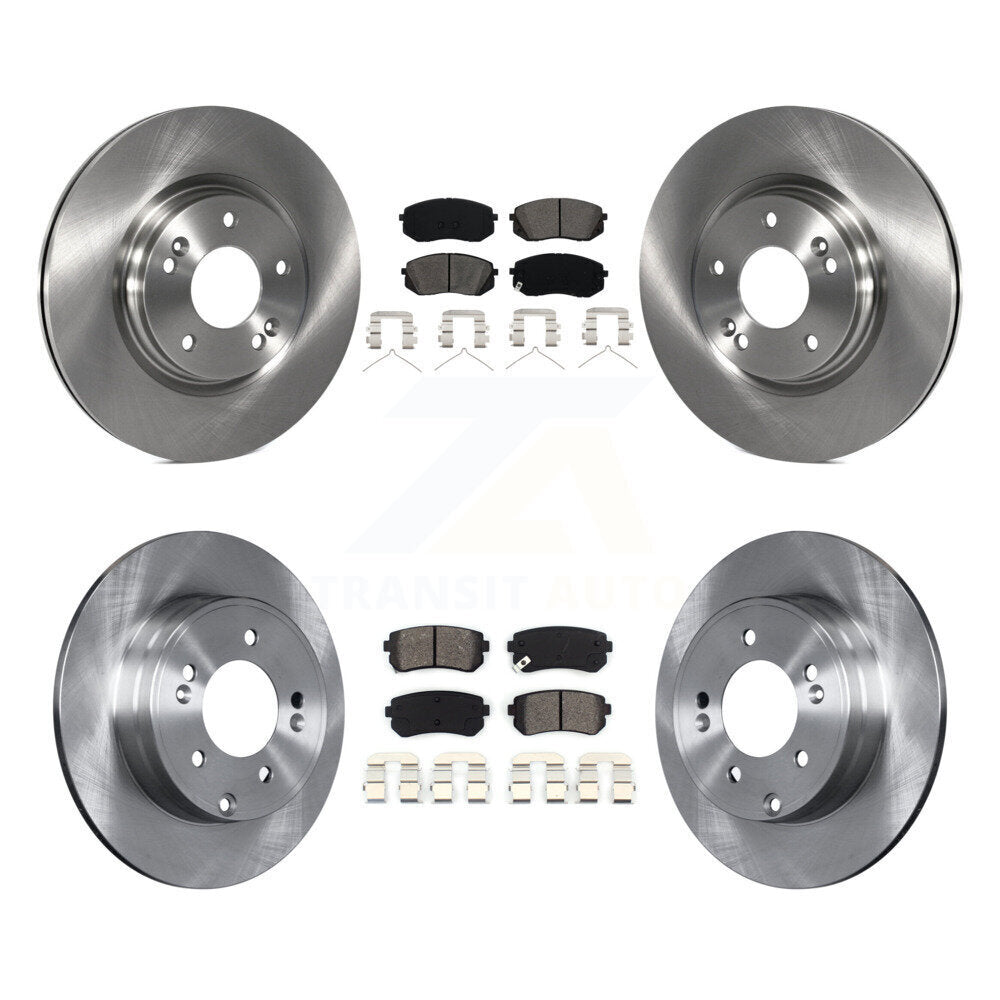 [Avant + Arrière] Kit de Disque et plaquette (semi-métallique) de frein pour 2015-2016 Hyundai Sonata GAS engine avec Manual Parking K8S-101508