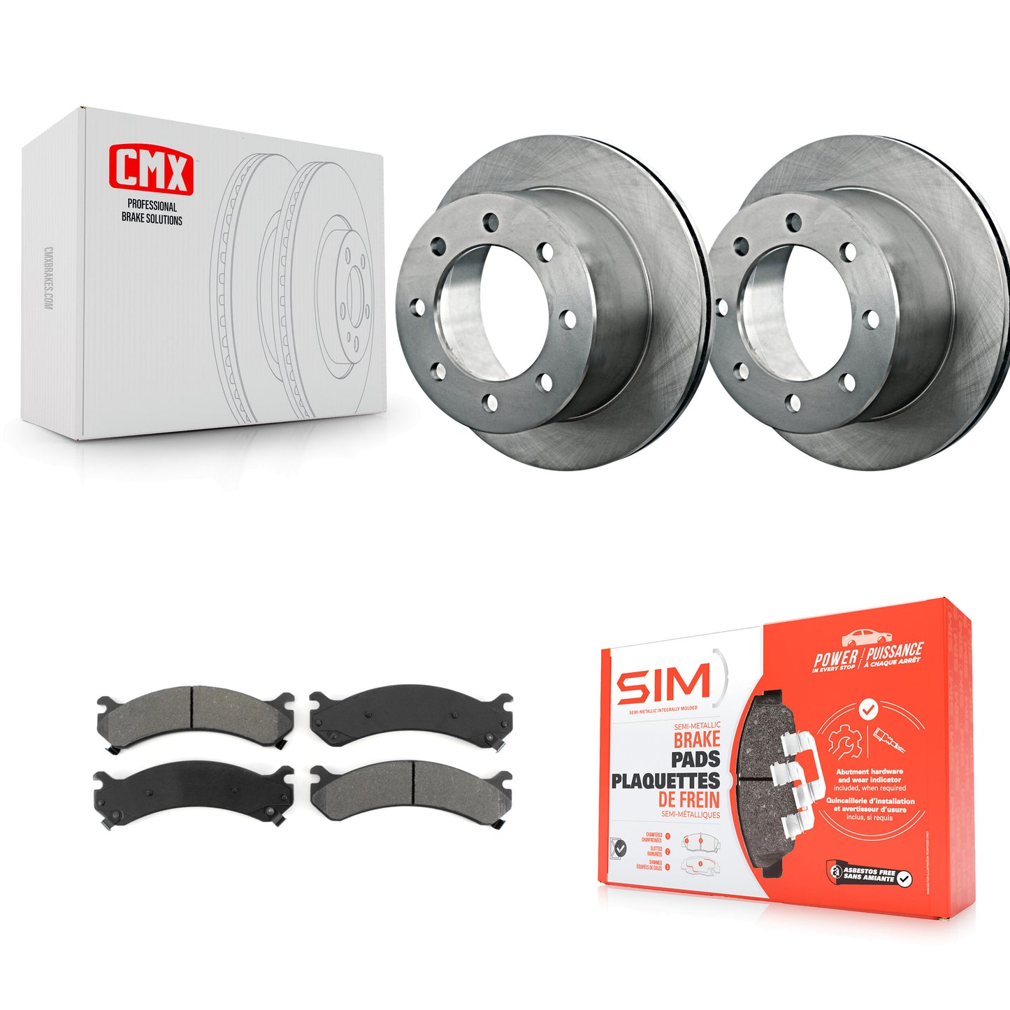 [Arrière] Kit de Disque et plaquette (semi-métallique) de frein pour Chevrolet Silverado 3500 HD GMC Sierra Classic K8S-101529